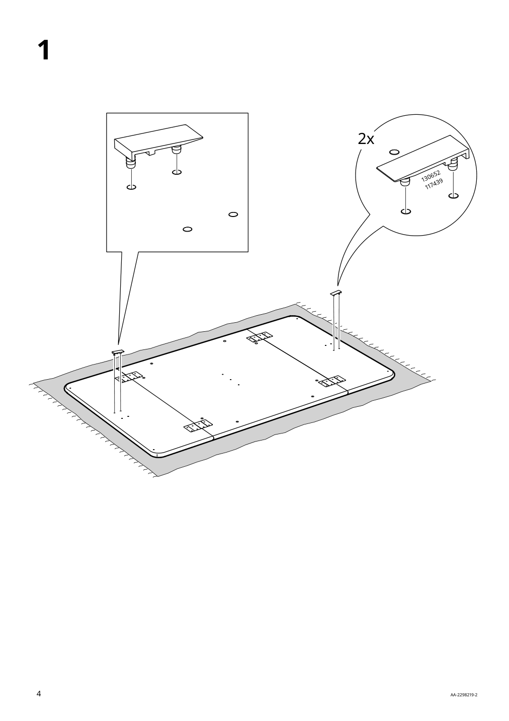 Assembly instructions for IKEA Danderyd drop leaf table oak veneer white | Page 4 - IKEA DANDERYD / EBBALYCKE table and 2 chairs 895.601.06