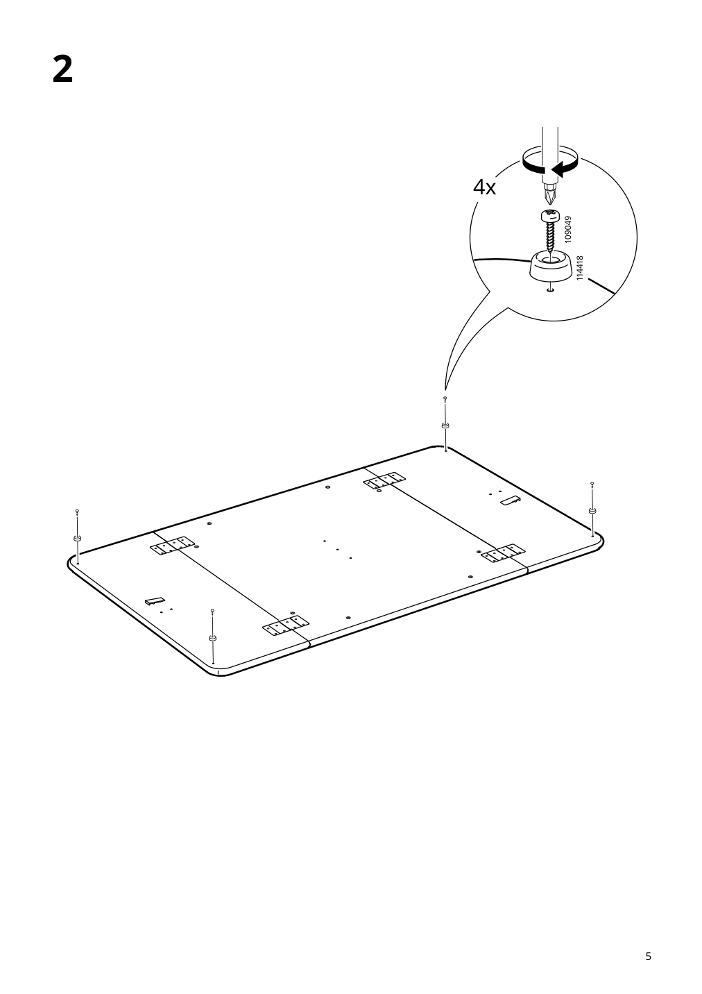 Assembly instructions for IKEA Danderyd drop leaf table oak veneer white | Page 5 - IKEA DANDERYD / EBBALYCKE table and 2 chairs 895.601.06