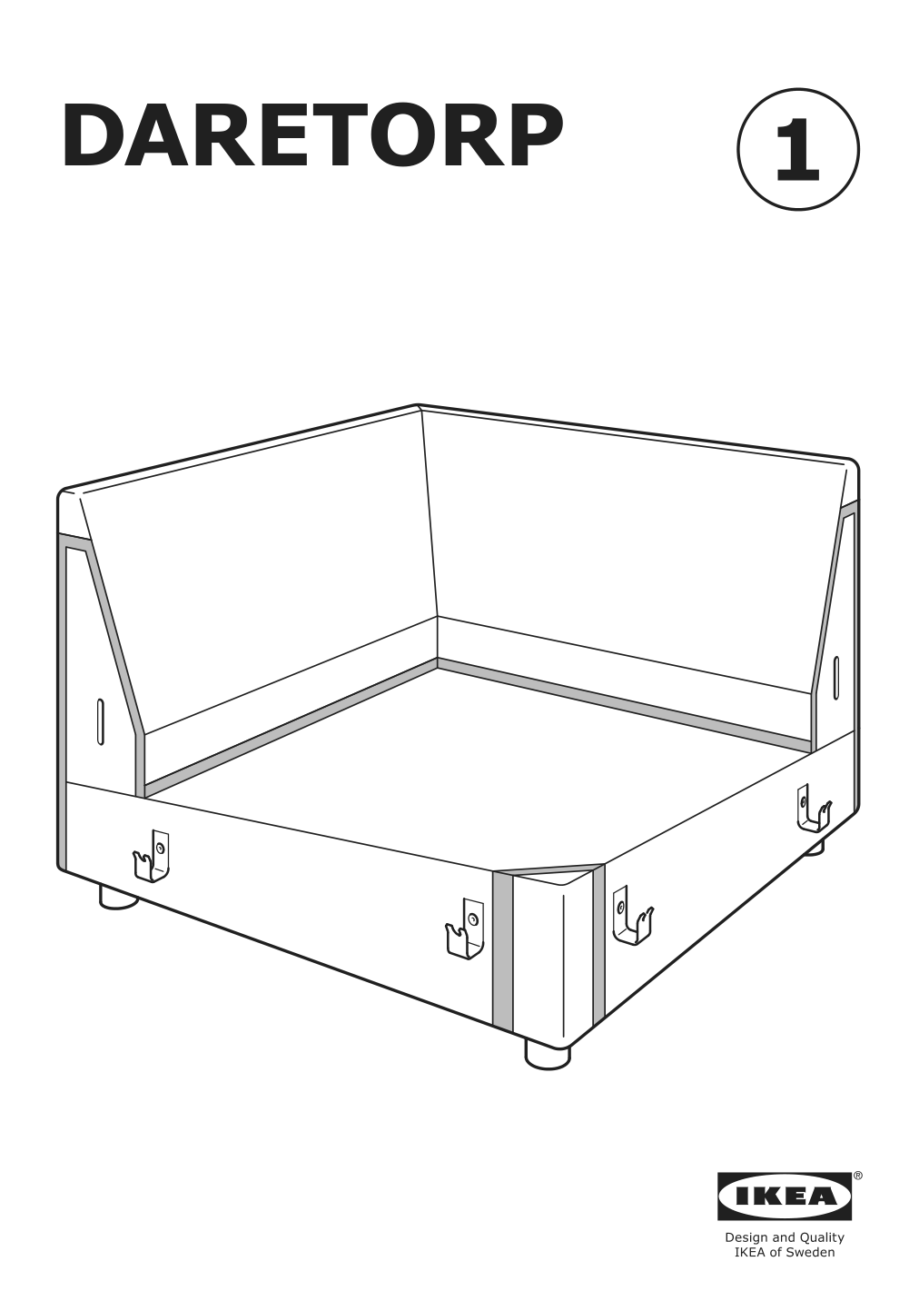 Assembly instructions for IKEA Daretorp corner section frame | Page 1 - IKEA HÄRLANDA sectional, 5-seat corner 093.203.37