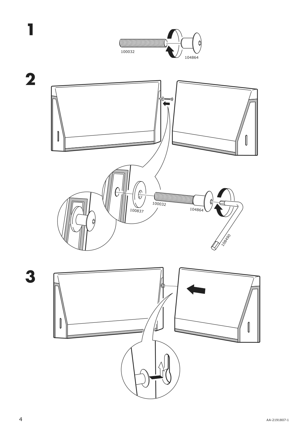 Assembly instructions for IKEA Daretorp corner section frame | Page 4 - IKEA HÄRLANDA sectional, 5-seat corner 293.203.41