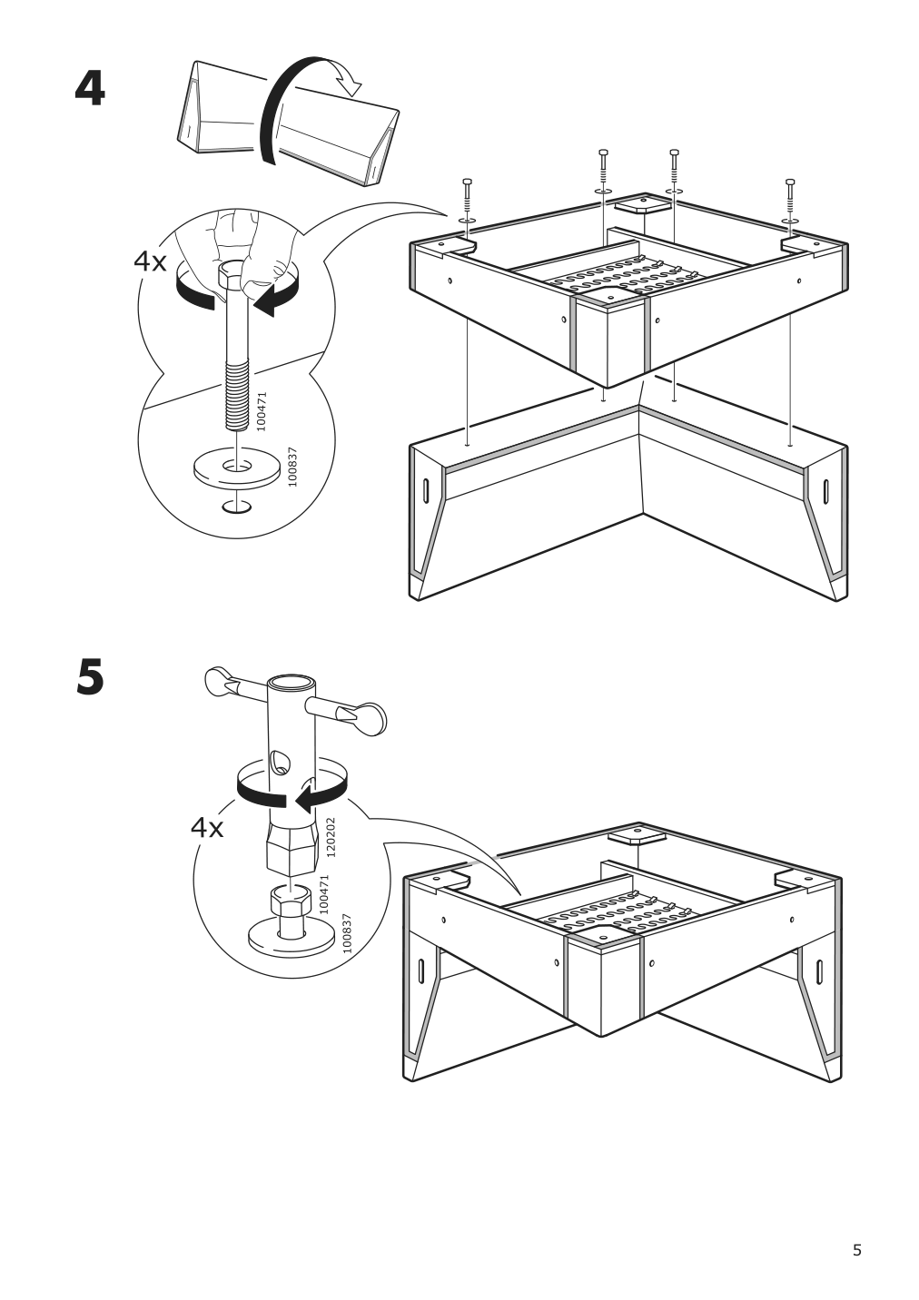 Assembly instructions for IKEA Daretorp corner section frame | Page 5 - IKEA HÄRLANDA corner sleeper sofa, 5-seat 795.427.78