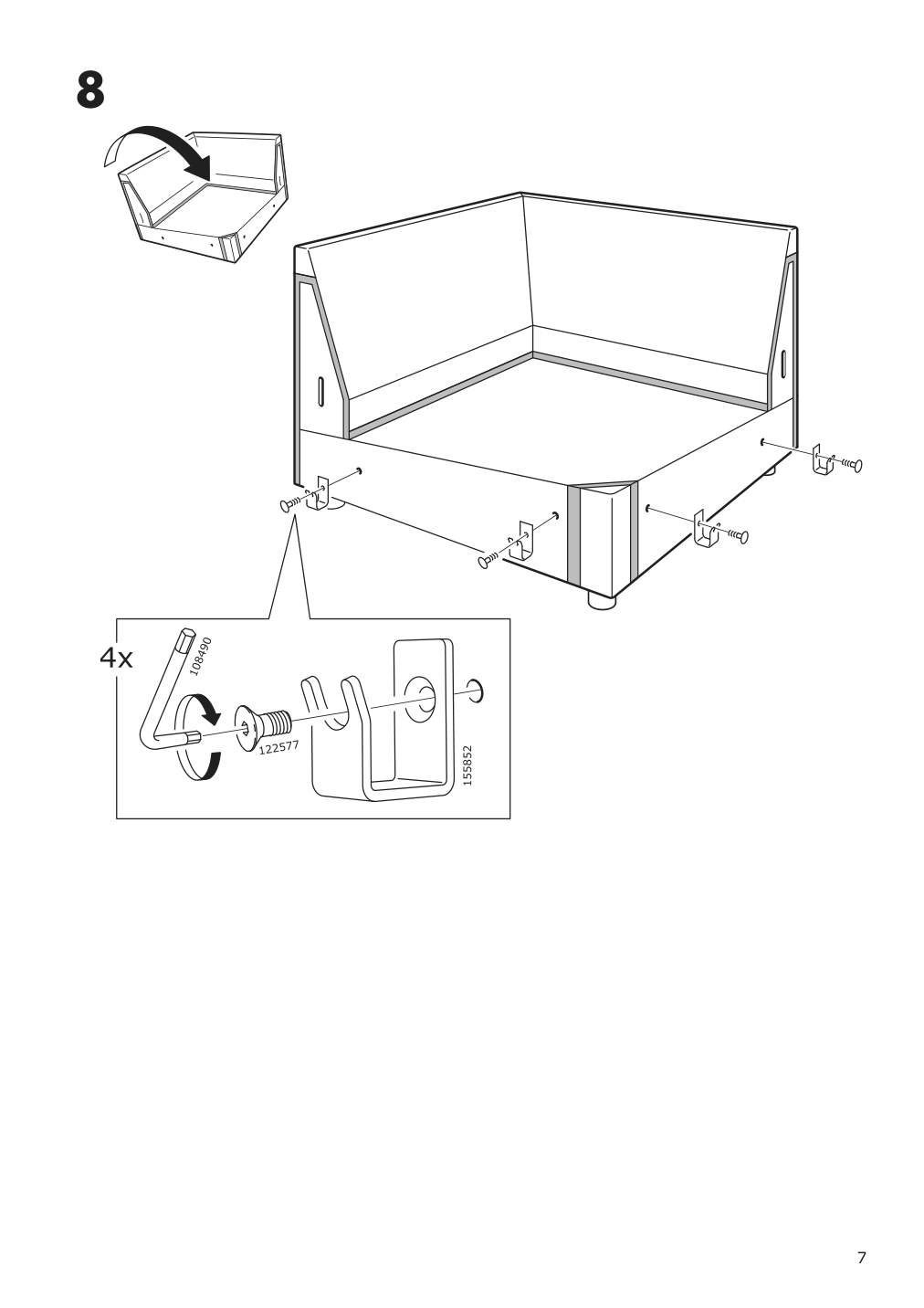 Assembly instructions for IKEA Daretorp corner section frame | Page 7 - IKEA HÄRLANDA corner sleeper sofa, 5-seat 795.427.78