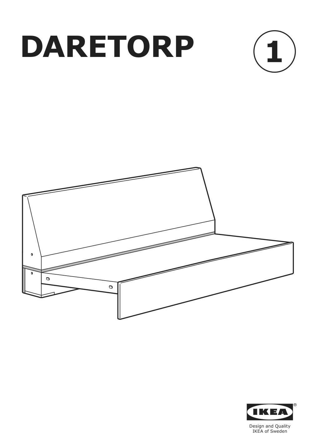 Assembly instructions for IKEA Daretorp frame for loveseat section | Page 1 - IKEA FINNALA sectional, 5-seat corner 693.192.70