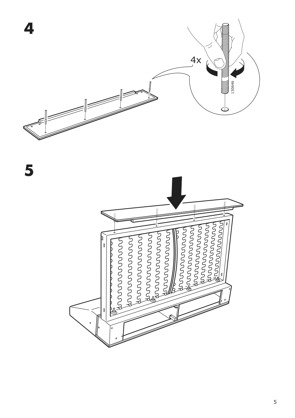 Assembly instructions for IKEA Daretorp frame for loveseat section | Page 5 - IKEA HÄRLANDA sectional, 4-seat 093.203.18