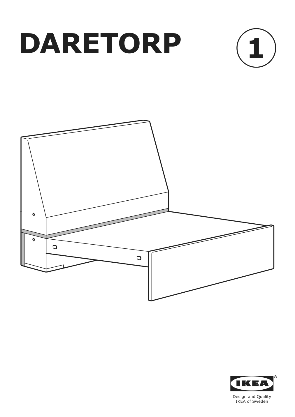 Assembly instructions for IKEA Daretorp frame for one seat section | Page 1 - IKEA FINNALA sectional, 4-seat corner 493.361.43