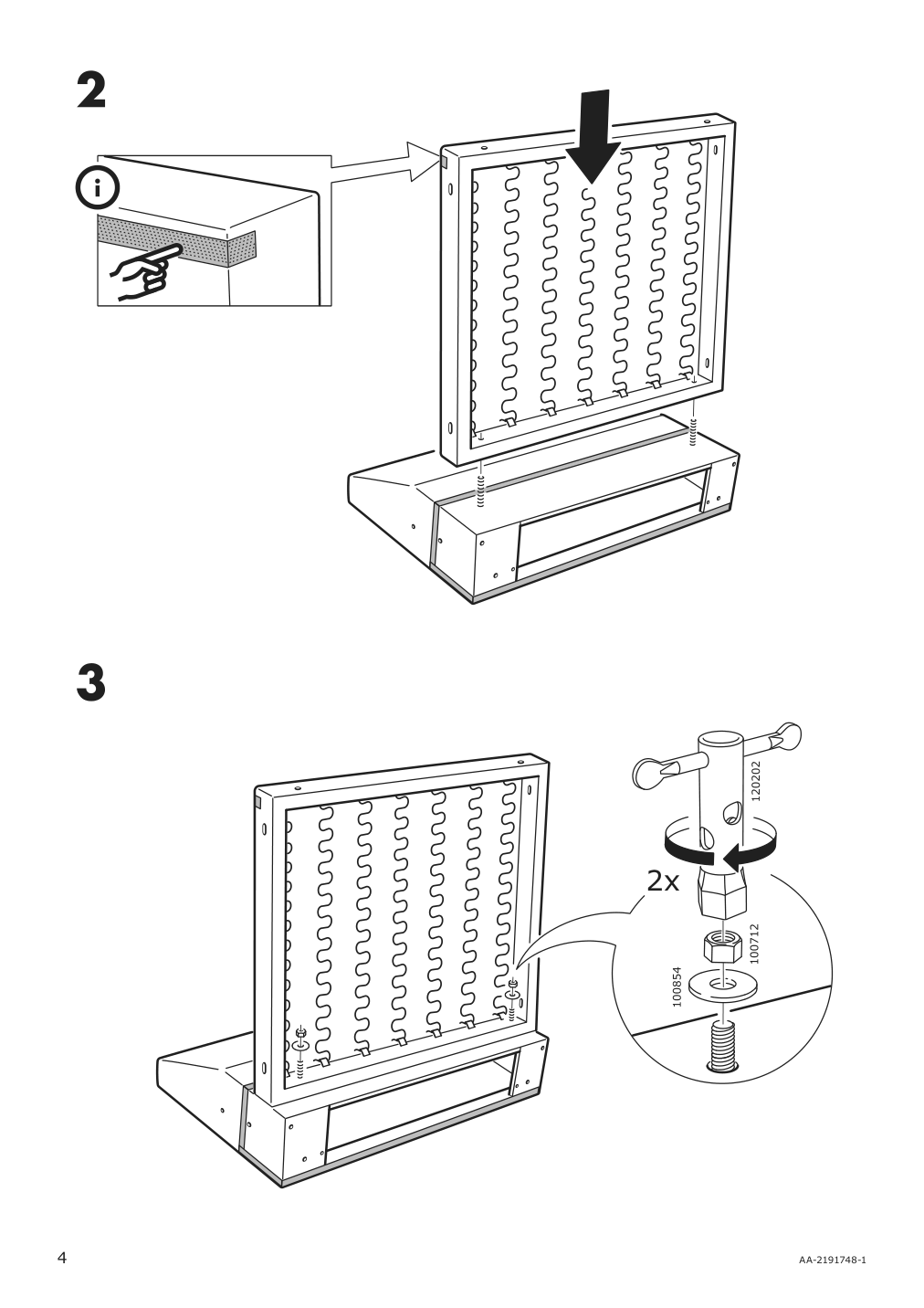 Assembly instructions for IKEA Daretorp frame for one seat section | Page 4 - IKEA HÄRLANDA armchair 695.051.49