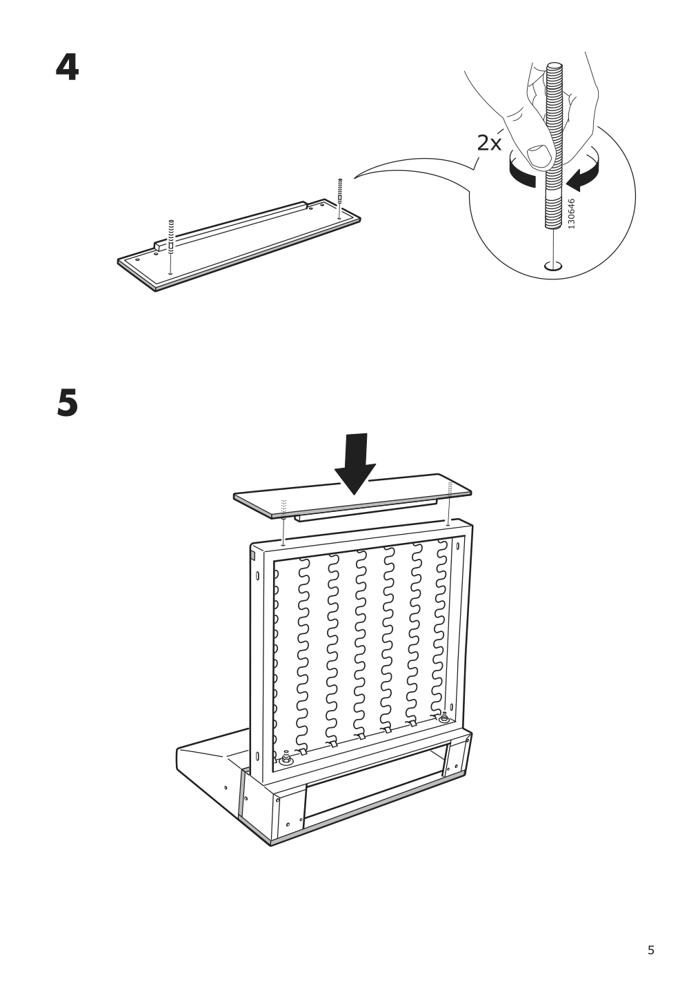 Assembly instructions for IKEA Daretorp frame for one seat section | Page 5 - IKEA FINNALA sectional, 4-seat corner 893.361.41