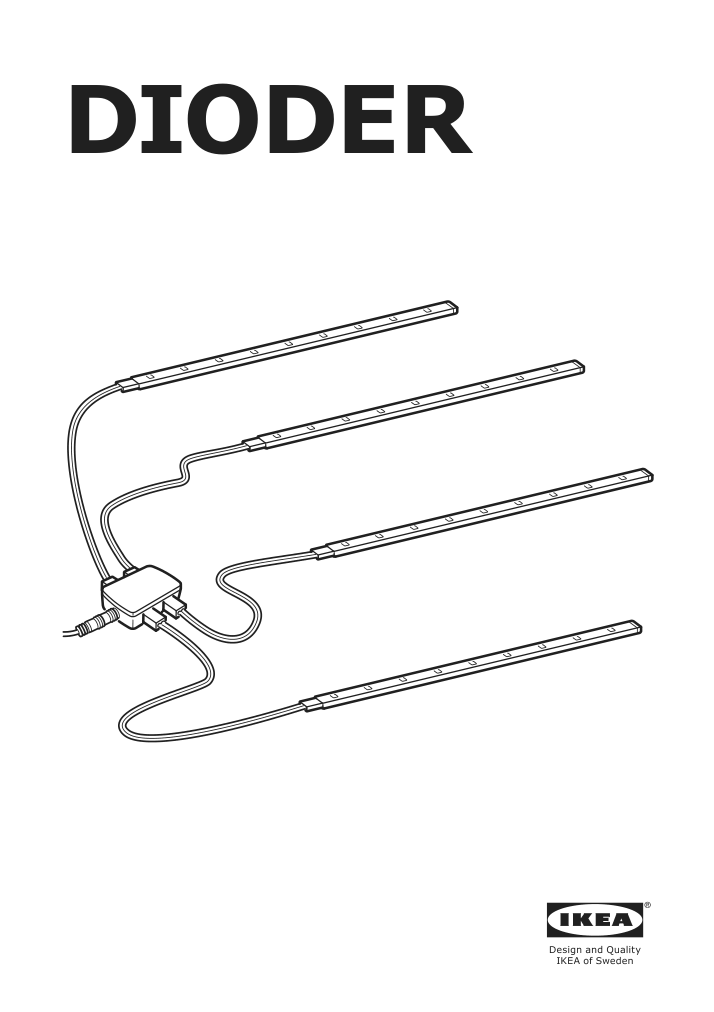 Assembly instructions for IKEA Dioder led 4 piece light strip set white | Page 1 - IKEA DIODER LED 4-piece light strip set 201.194.18