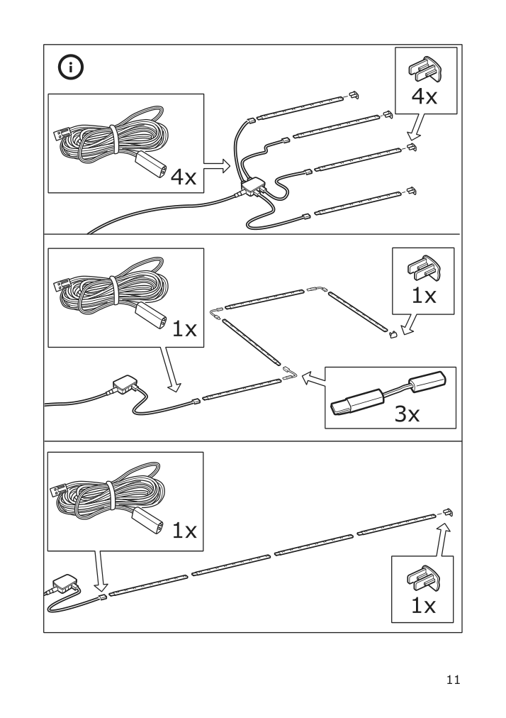 Assembly instructions for IKEA Dioder led 4 piece light strip set white | Page 11 - IKEA DIODER LED 4-piece light strip set 201.194.18