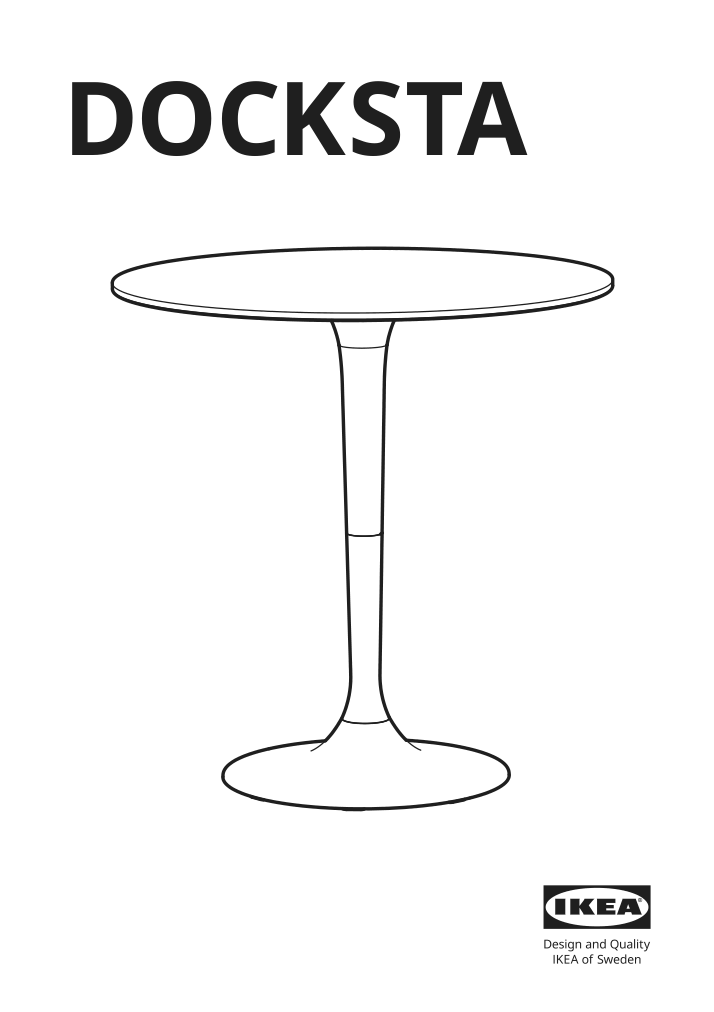 Assembly instructions for IKEA Docksta underframe white | Page 1 - IKEA DOCKSTA bar table 494.188.36