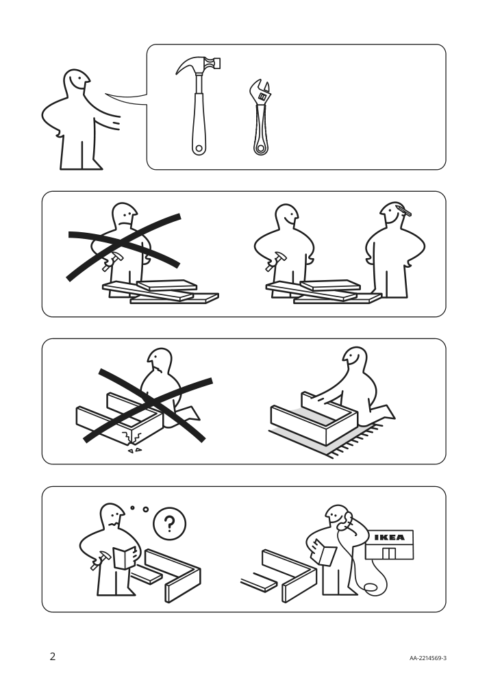 Assembly instructions for IKEA Docksta underframe white | Page 2 - IKEA DOCKSTA bar table 494.188.36