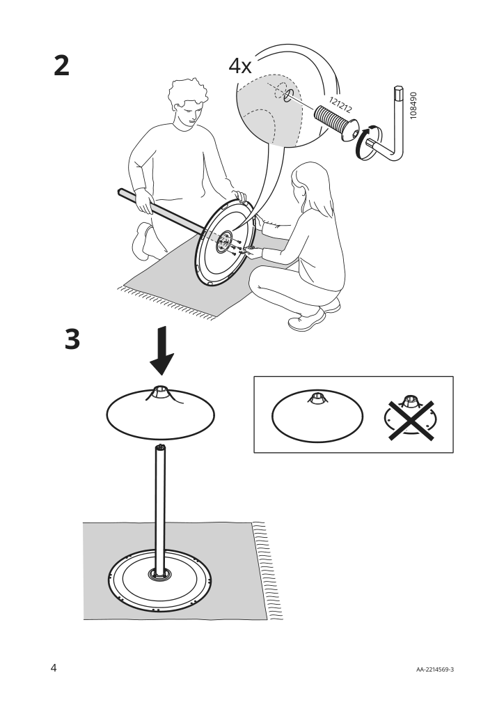 Assembly instructions for IKEA Docksta underframe white | Page 4 - IKEA DOCKSTA bar table 494.188.36