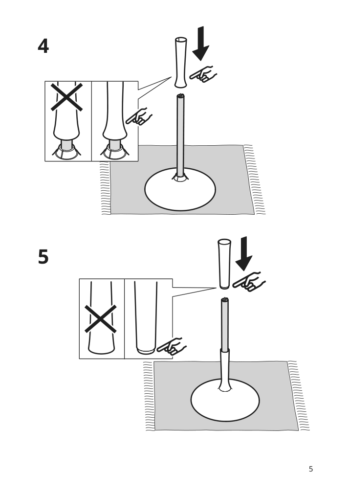 Assembly instructions for IKEA Docksta underframe white | Page 5 - IKEA DOCKSTA bar table 494.188.36