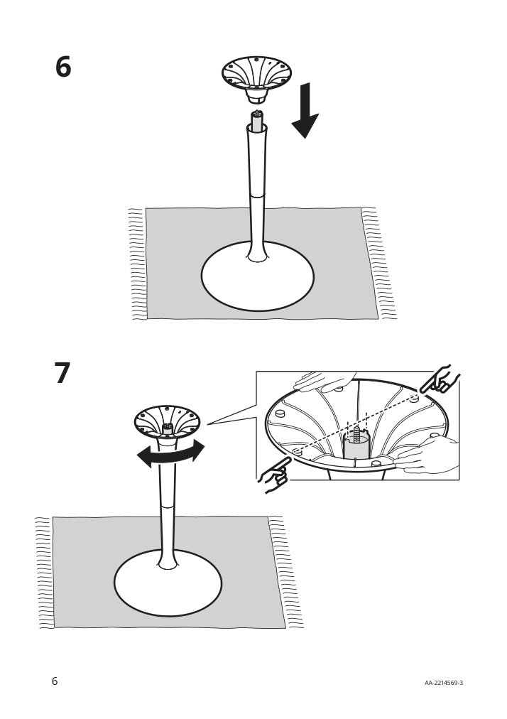 Assembly instructions for IKEA Docksta underframe white | Page 6 - IKEA DOCKSTA bar table 494.188.36