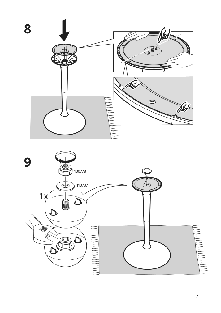 Assembly instructions for IKEA Docksta underframe white | Page 7 - IKEA DOCKSTA bar table 494.188.36