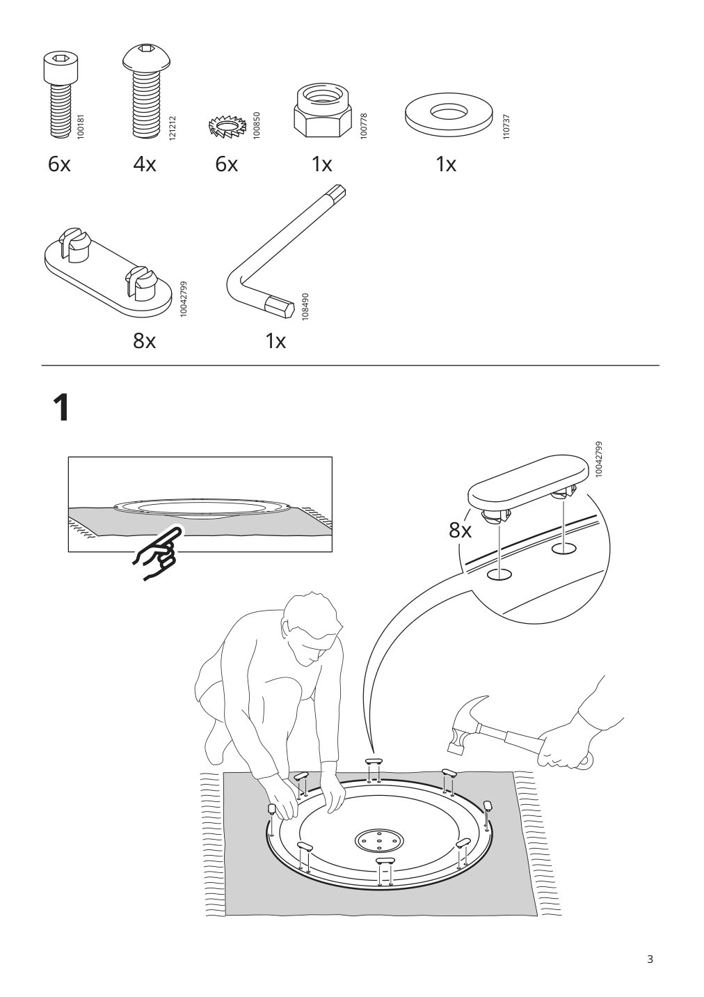 Assembly instructions for IKEA Docksta underframe white | Page 3 - IKEA DOCKSTA / SIGTRYGG table and 4 chairs 794.816.33