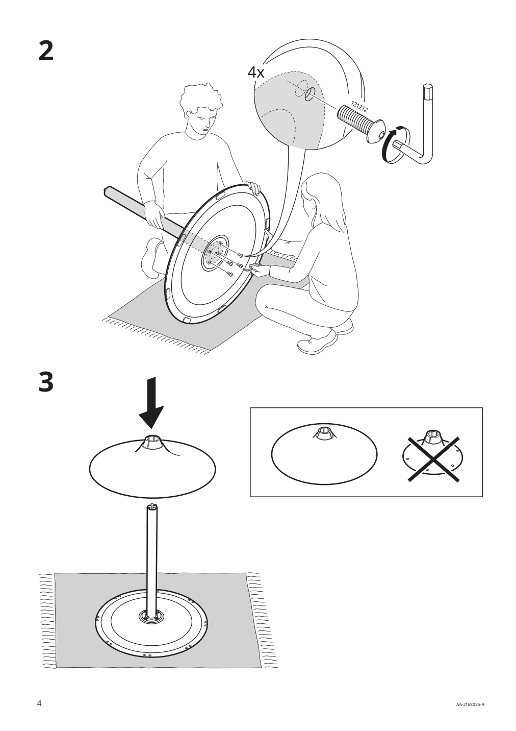 Assembly instructions for IKEA Docksta underframe white | Page 4 - IKEA DOCKSTA / SIGTRYGG table and 4 chairs 794.816.33