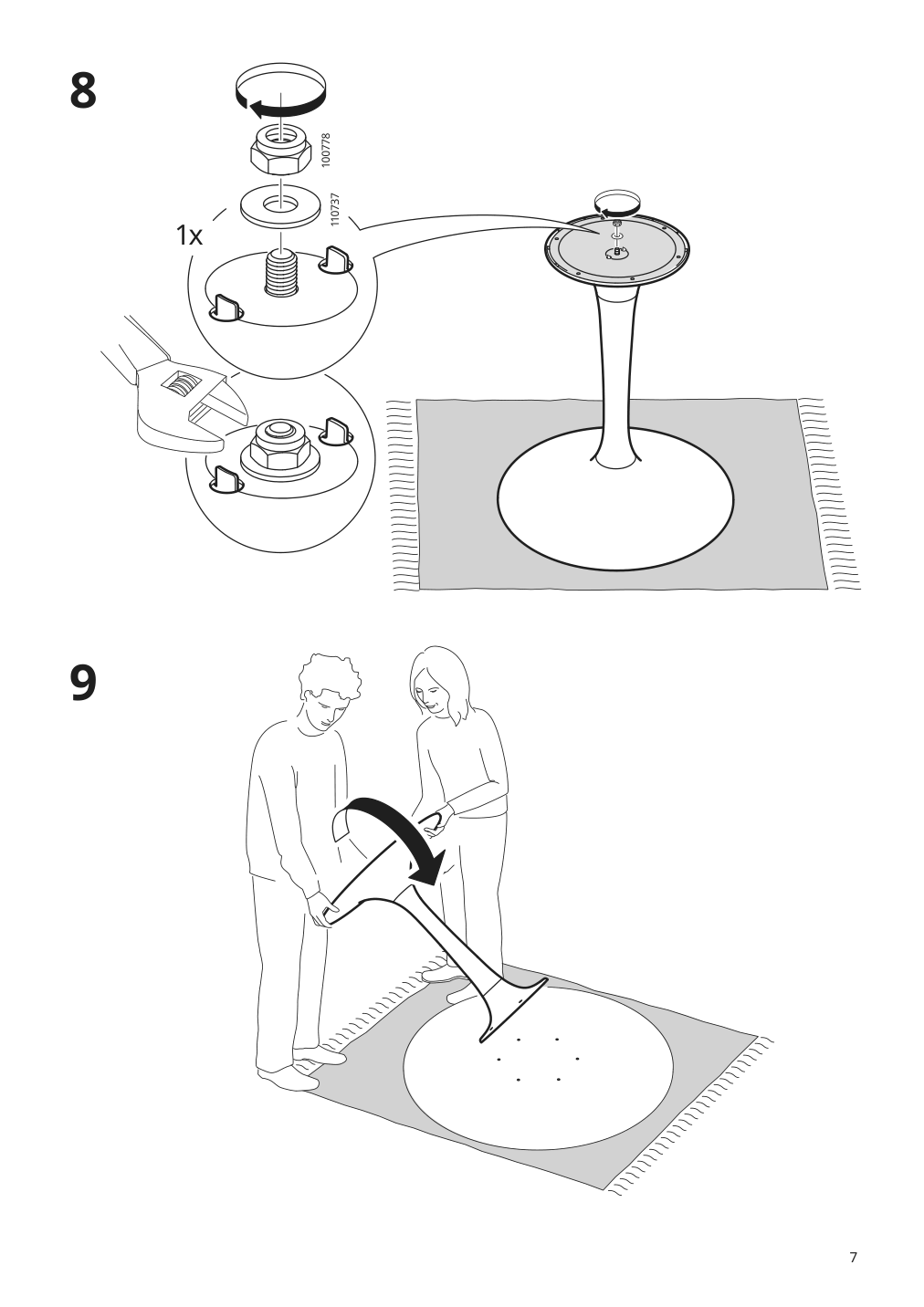 Assembly instructions for IKEA Docksta underframe white | Page 7 - IKEA DOCKSTA / SIGTRYGG table and 4 chairs 794.816.33