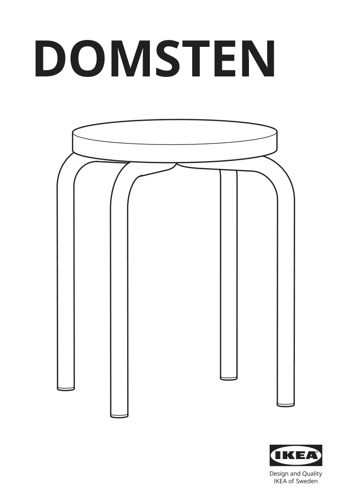 Assembly instructions for IKEA Domsten stool lilac pine | Page 1 - IKEA DOMSTEN stool 605.543.80