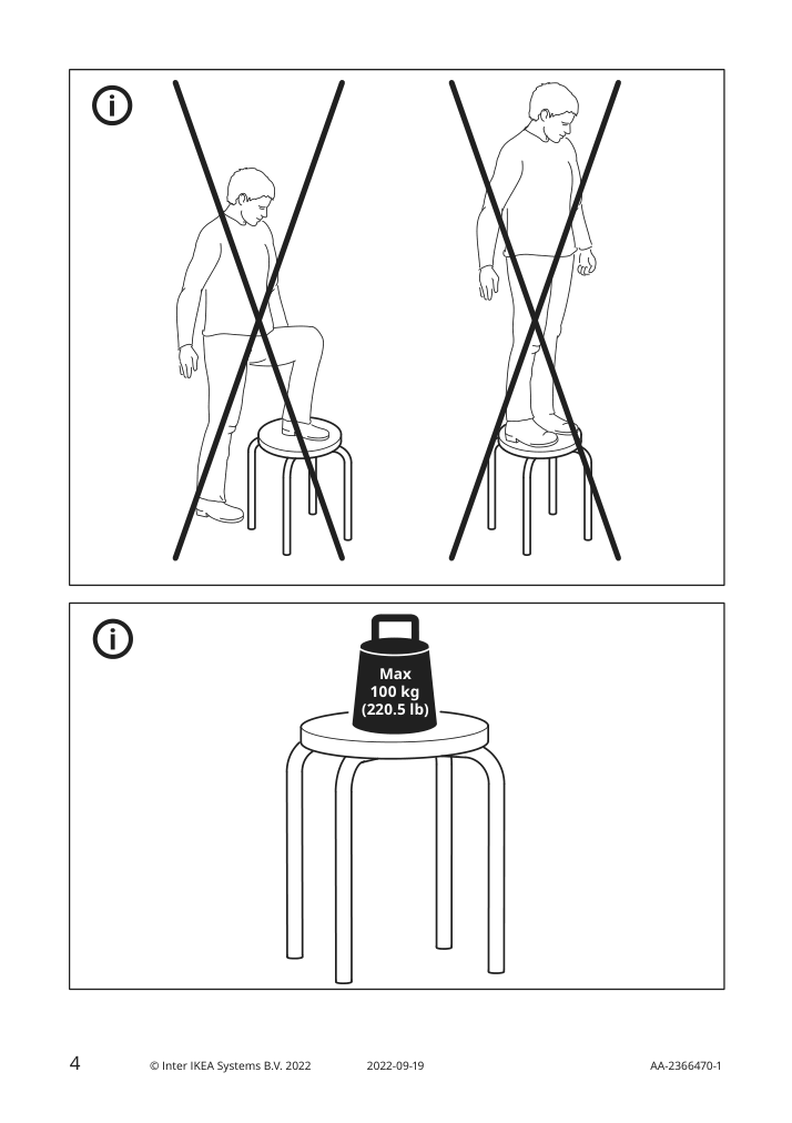 Assembly instructions for IKEA Domsten stool lilac pine | Page 4 - IKEA DOMSTEN stool 605.543.80