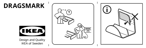 Assembly instructions for IKEA Dragsmark clip on handle white | Page 1 - IKEA DRAGSMARK clip-on handle 005.598.04