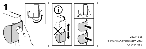 Assembly instructions for IKEA Dragsmark clip on handle white | Page 2 - IKEA DRAGSMARK clip-on handle 005.598.04