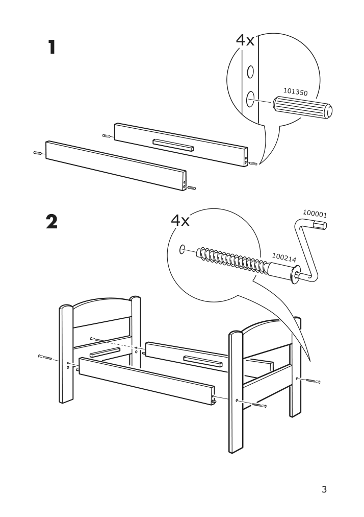 Assembly instructions for IKEA Duktig doll bed with bedlinen set pine multicolor | Page 3 - IKEA DUKTIG doll bed with bedlinen set 400.863.51