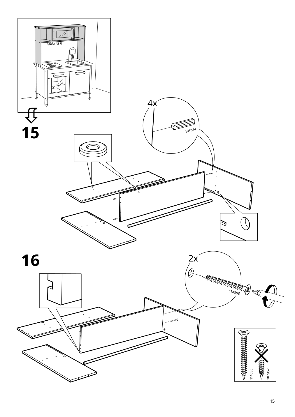 Assembly instructions for IKEA Duktig play kitchen red | Page 15 - IKEA DUKTIG play kitchen 805.577.40