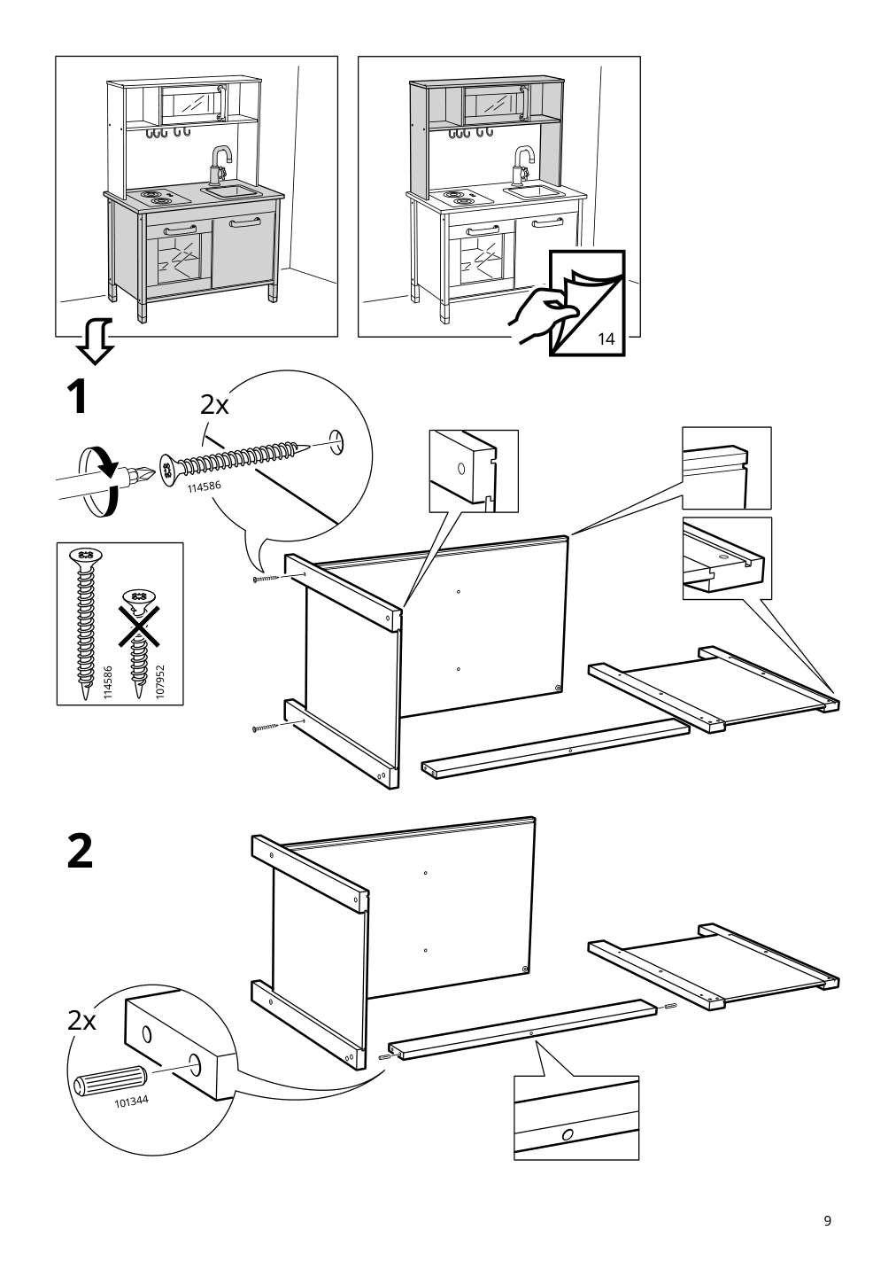 Assembly instructions for IKEA Duktig play kitchen red | Page 9 - IKEA DUKTIG play kitchen 805.577.40