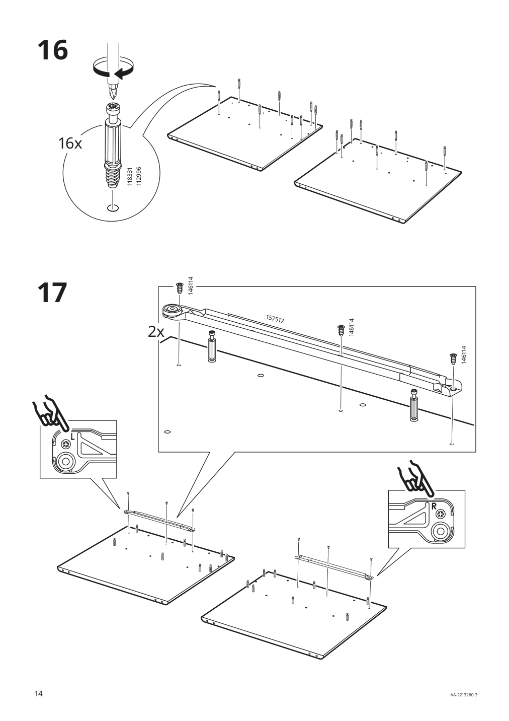 Assembly instructions for IKEA Dundra activity table with storage white gray | Page 14 - IKEA DUNDRA activity table with storage 304.724.99