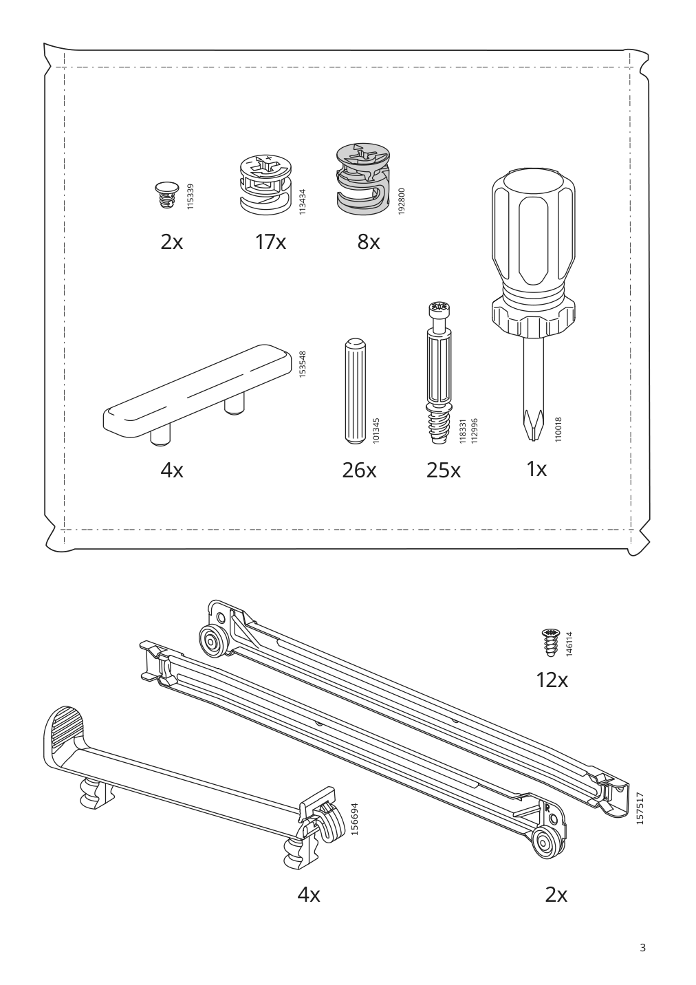 Assembly instructions for IKEA Dundra activity table with storage white gray | Page 3 - IKEA DUNDRA activity table with storage 304.724.99