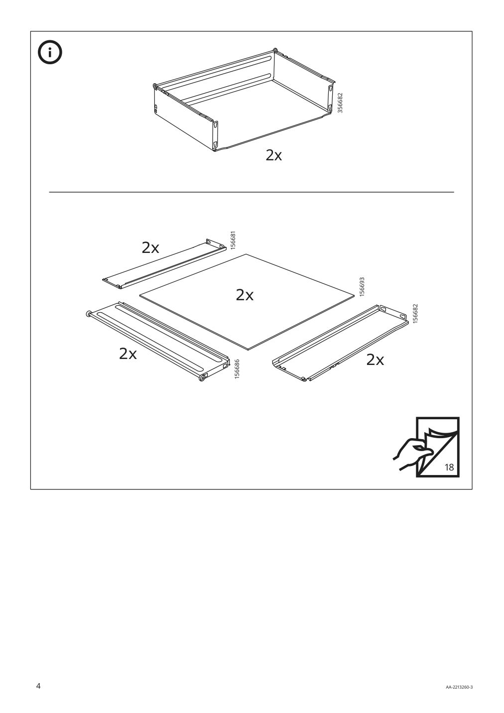 Assembly instructions for IKEA Dundra activity table with storage white gray | Page 4 - IKEA DUNDRA activity table with storage 304.724.99