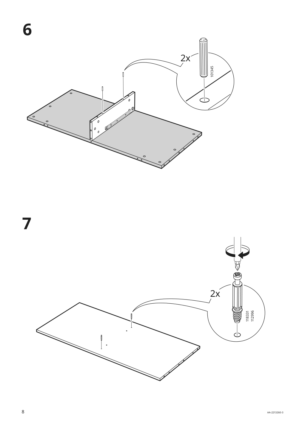 Assembly instructions for IKEA Dundra activity table with storage white gray | Page 8 - IKEA DUNDRA activity table with storage 304.724.99