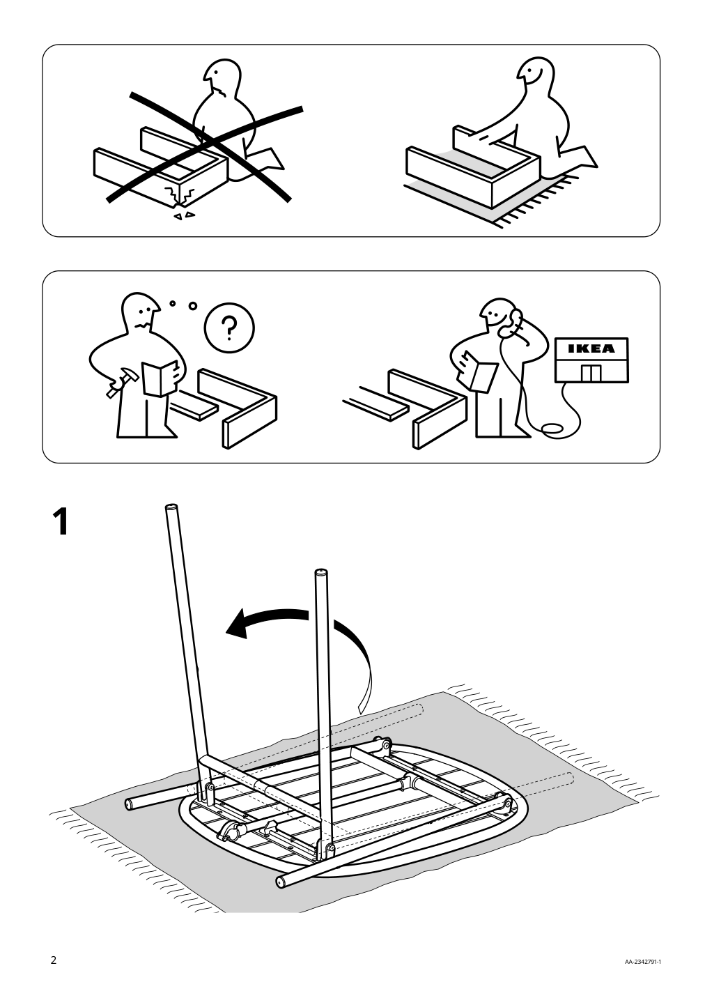 Assembly instructions for IKEA Duvskaer table outdoor black blue eucalyptus | Page 2 - IKEA DUVSKÄR bistro set 794.948.62