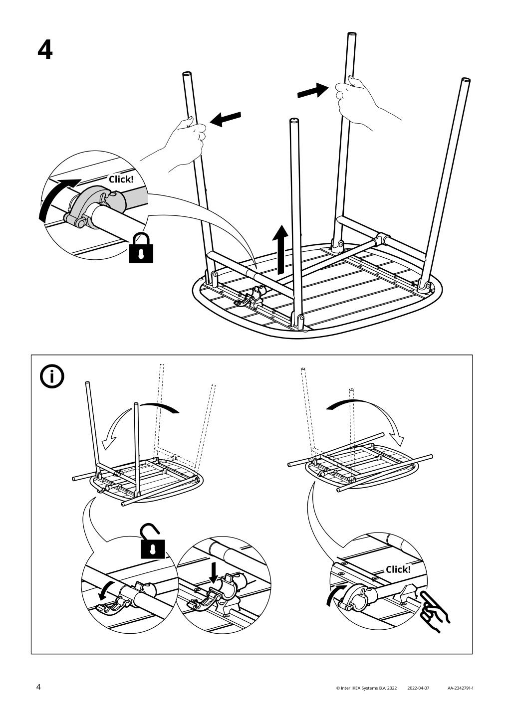 Assembly instructions for IKEA Duvskaer table outdoor black blue eucalyptus | Page 4 - IKEA DUVSKÄR bistro set 794.948.62