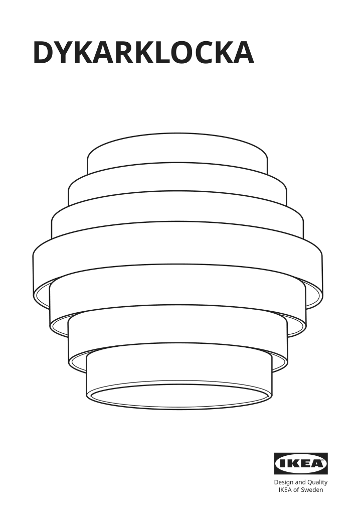 Assembly instructions for IKEA Dykarklocka pendant lamp shade white stained oak veneer | Page 1 - IKEA DYKARKLOCKA / HEMMA pendant lamp 395.748.13
