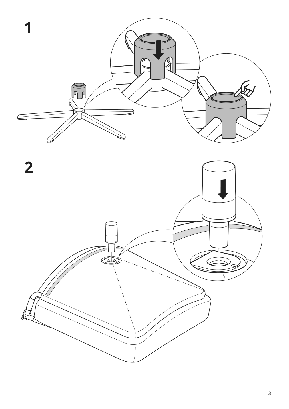 Assembly instructions for IKEA Dyvlinge swivel chair kelinge green | Page 3 - IKEA DYVLINGE swivel chair 605.551.53