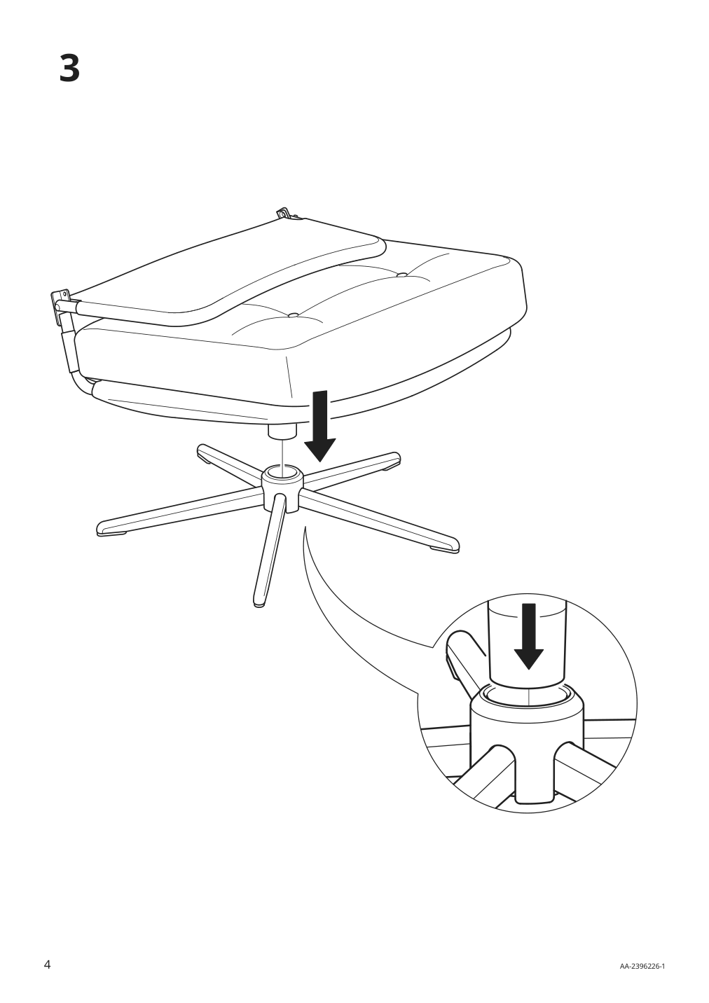 Assembly instructions for IKEA Dyvlinge swivel chair kelinge green | Page 4 - IKEA DYVLINGE swivel chair 605.551.53