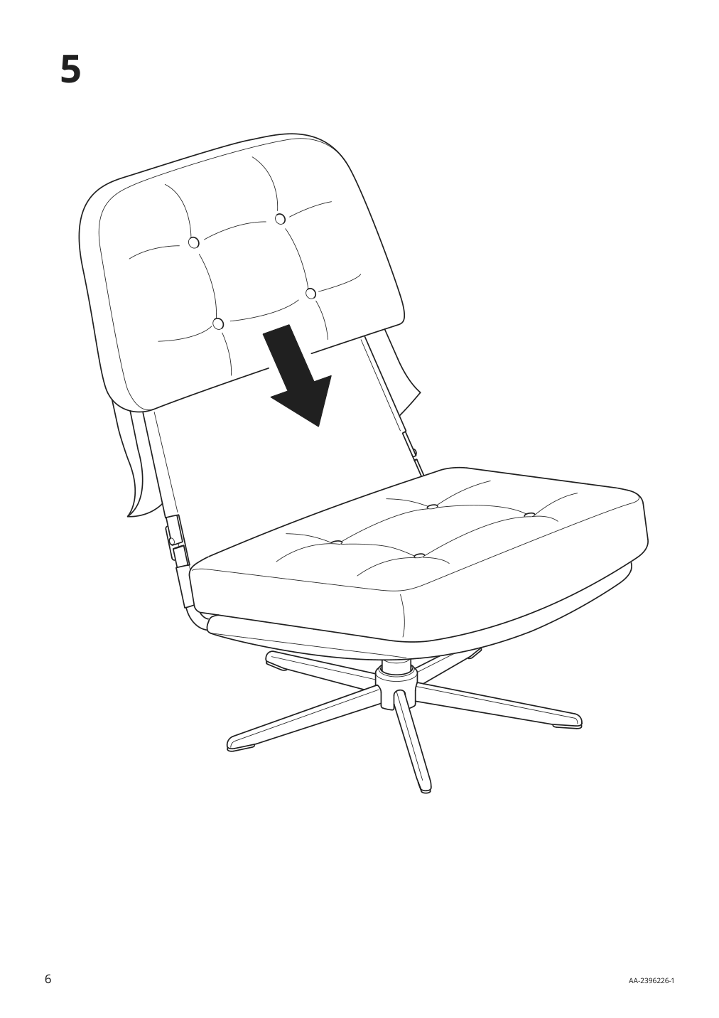 Assembly instructions for IKEA Dyvlinge swivel chair kelinge green | Page 6 - IKEA DYVLINGE swivel chair 605.551.53