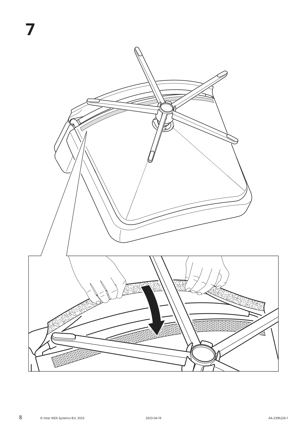 Assembly instructions for IKEA Dyvlinge swivel chair kelinge green | Page 8 - IKEA DYVLINGE swivel chair 605.551.53