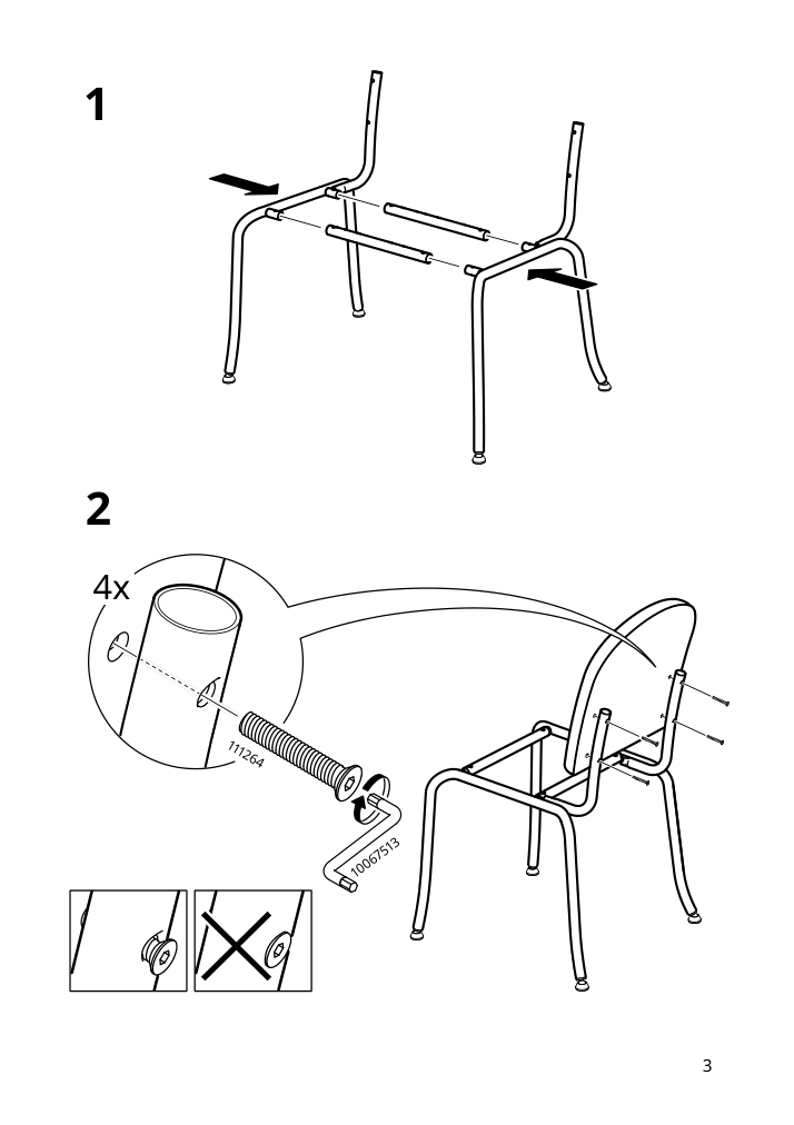 Assembly instructions for IKEA Ebbalycke chair idekulla beige | Page 3 - IKEA DANDERYD / EBBALYCKE table and 2 chairs 895.601.06