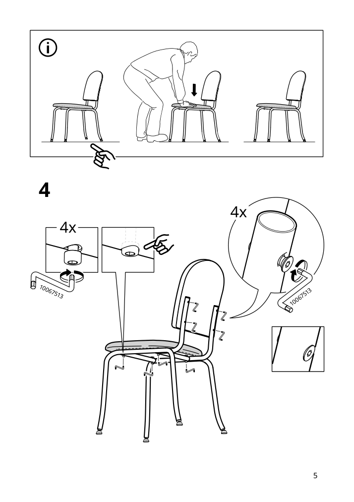 Assembly instructions for IKEA Ebbalycke chair idekulla beige | Page 5 - IKEA DANDERYD / EBBALYCKE table and 2 chairs 895.601.06