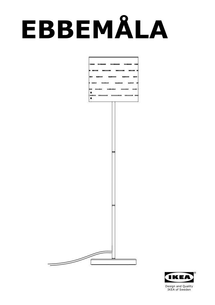 Assembly instructions for IKEA Ebbemala floor lamp brass color | Page 1 - IKEA EBBEMÅLA floor lamp 905.183.38