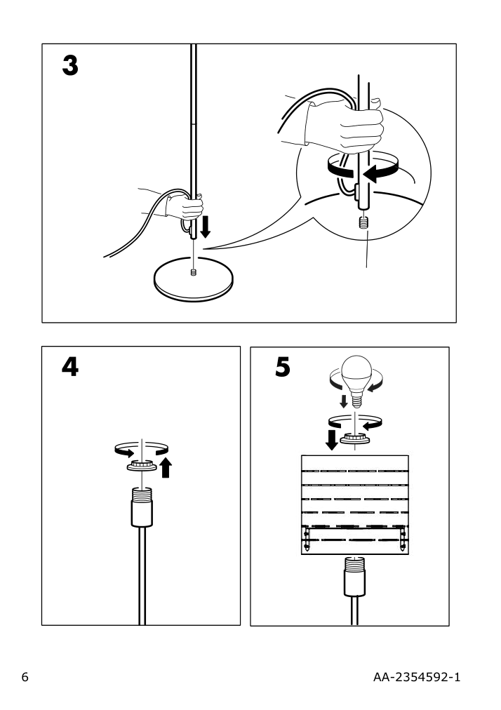 Assembly instructions for IKEA Ebbemala floor lamp with led bulb brass color | Page 6 - IKEA EBBEMÅLA floor lamp with LED bulb 805.182.49