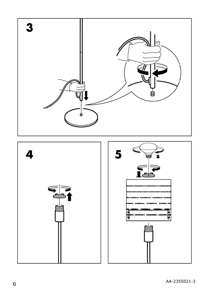 Assembly instructions for IKEA Ebbemala table lamp with led bulb brass color | Page 6 - IKEA EBBEMÅLA table lamp with LED bulb 005.182.48