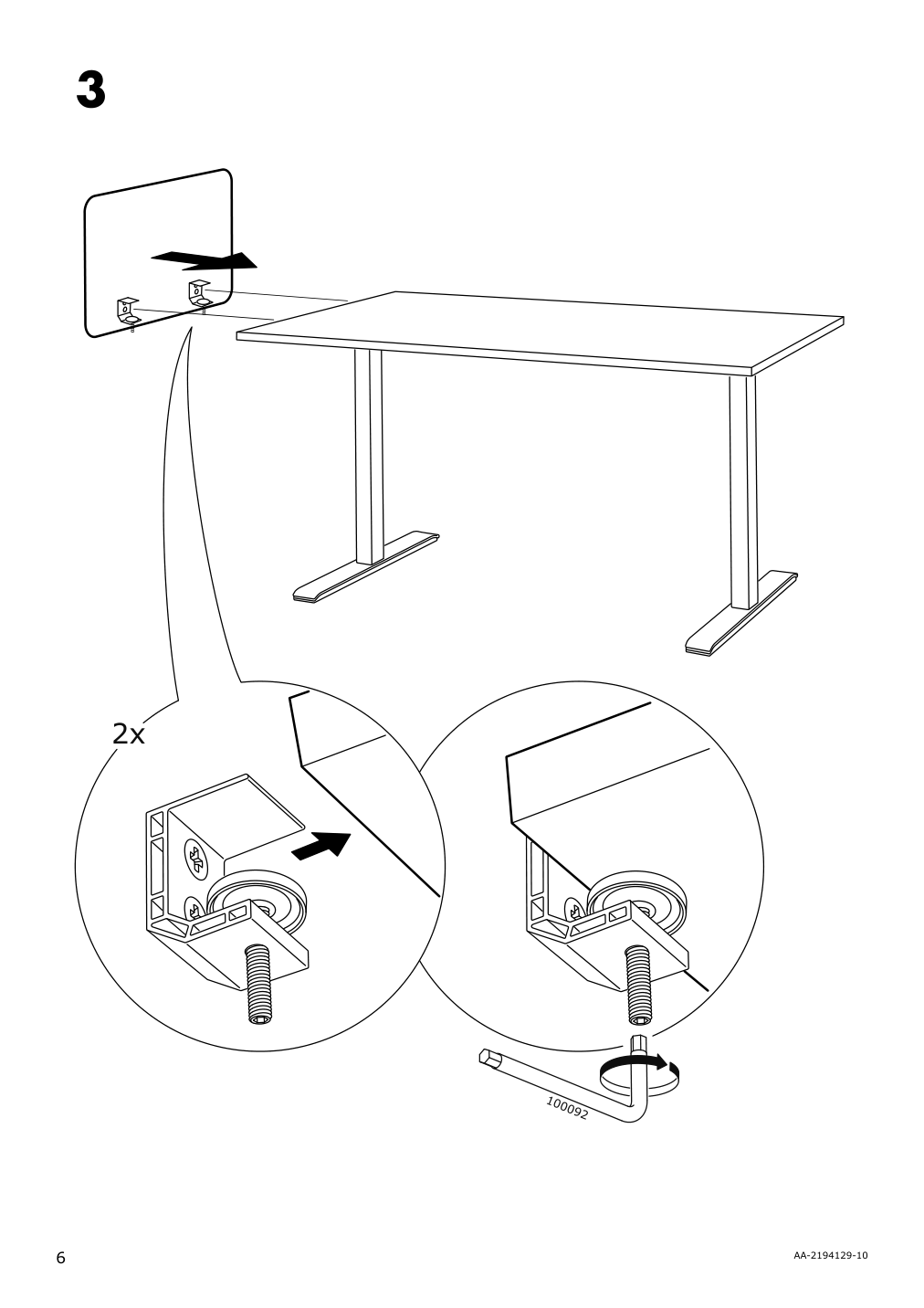 Assembly instructions for IKEA Eilif screen for desk gray | Page 6 - IKEA BEKANT desk with screen 993.873.85