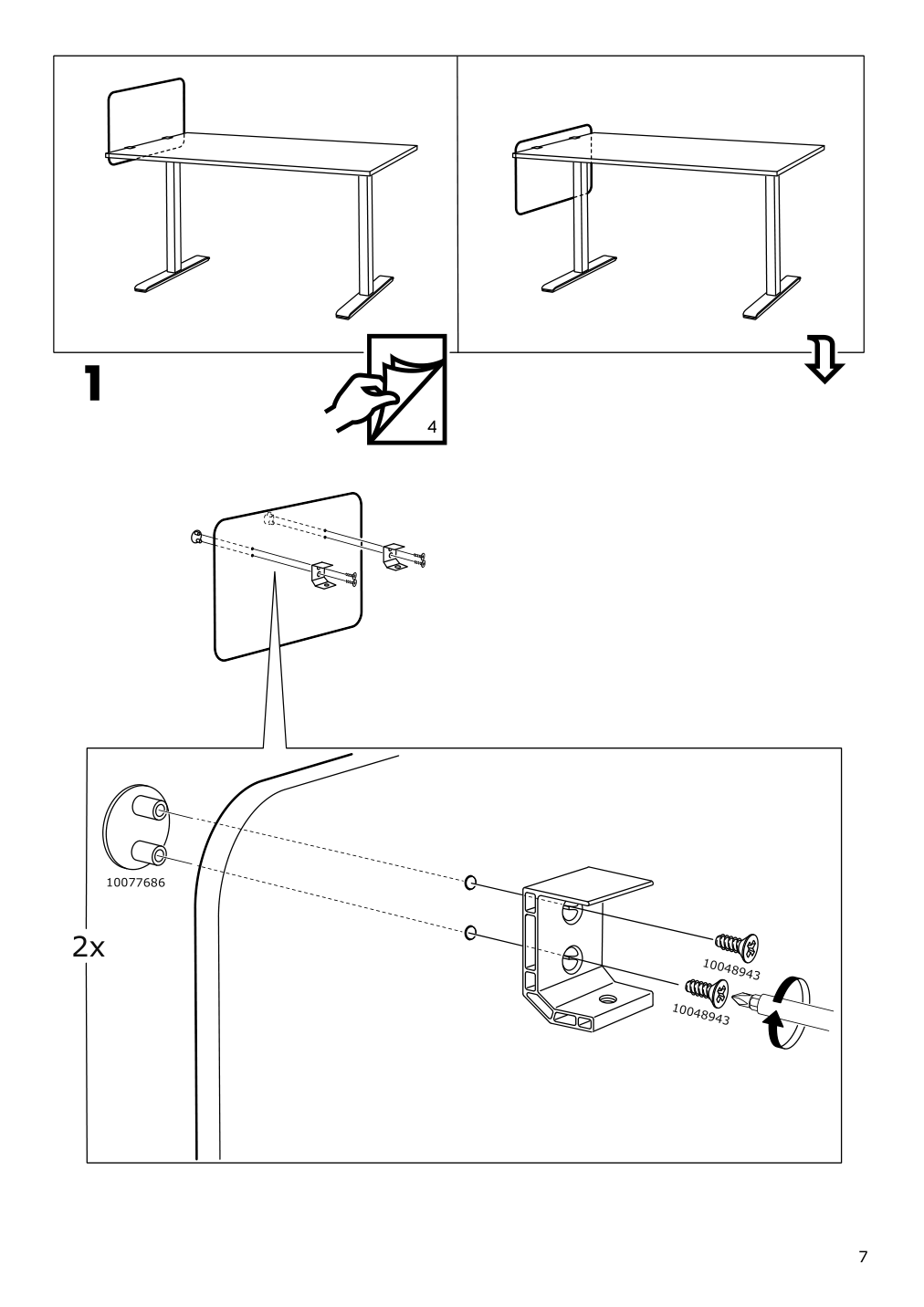 Assembly instructions for IKEA Eilif screen for desk gray | Page 7 - IKEA BEKANT desk with screen 293.873.79