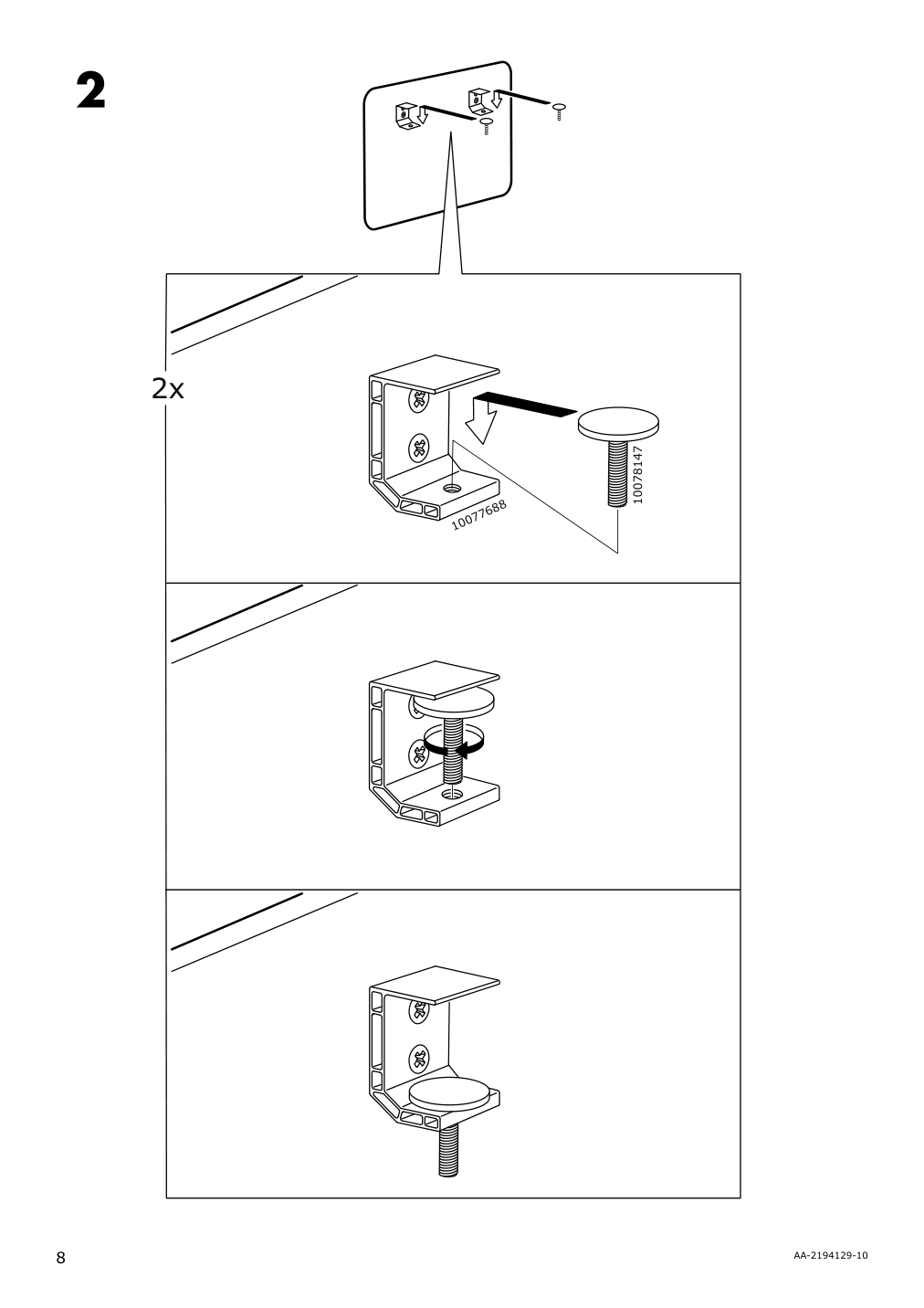 Assembly instructions for IKEA Eilif screen for desk gray | Page 8 - IKEA BEKANT desk with screen 393.873.88