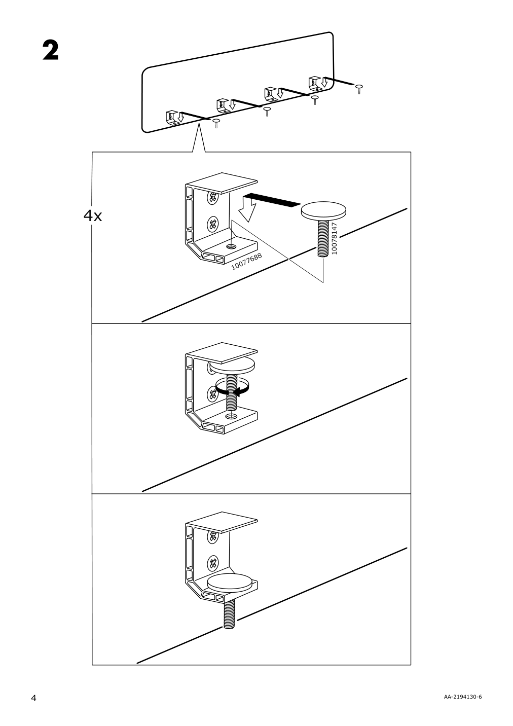 Assembly instructions for IKEA Eilif screen for desk gray | Page 4 - IKEA BEKANT desk with screen 093.873.61