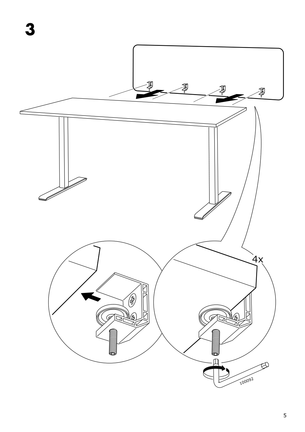 Assembly instructions for IKEA Eilif screen for desk gray | Page 5 - IKEA BEKANT desk with screen 093.873.61